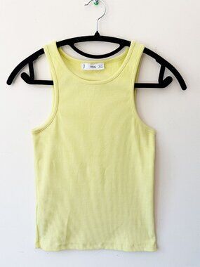 🍋 Mango MNG Ribbed Tank Top — Size S